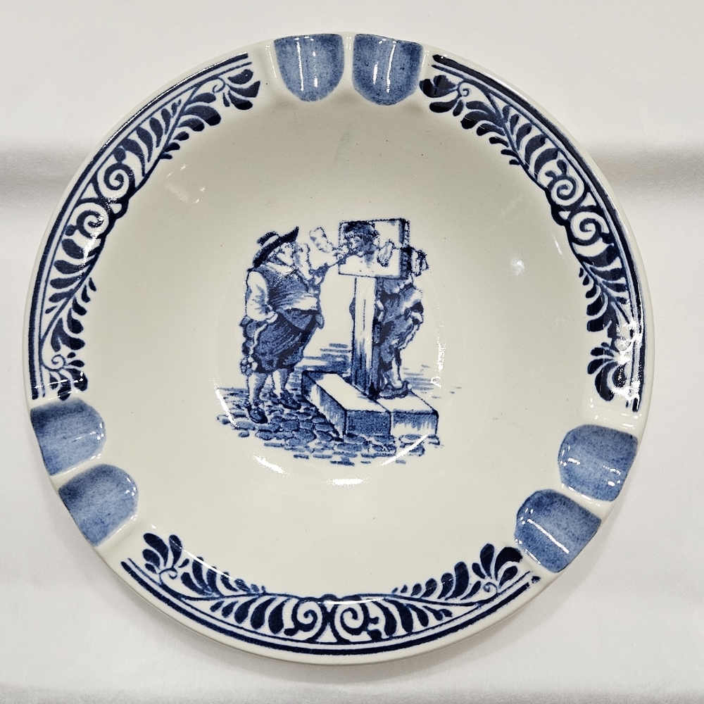 Vintage Delft "Troost Tobacco" Ceramic Ashtray.